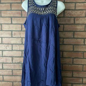 Miami Short Sleeveless Dress Sz S Navy Blue